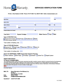 Services Verification Form
