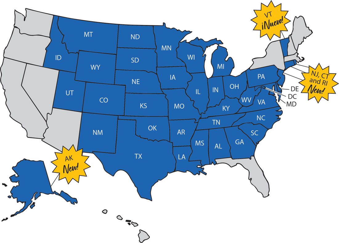 See your state in blue below? We've got you covered - check out our plans and pricing. 